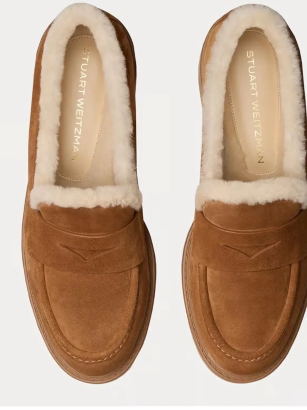 Stuart Weitzman CELIA LITE SHEARLING Suede LOAFER. BRAND NEW!! Size 8.5